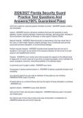 Package deal for  Florida Security Guard  Florida Security Guard Practice Exam Questions With Correct Answers 2026&sol;2027