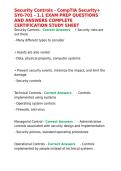 Security Controls - CompTIA Security&plus; SY0-701 - 1&period;1 EXAM PREP QUESTIONS AND ANSWERS COMPLET