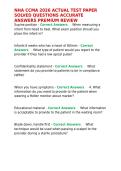 NHA CCMA 2026 ACTUAL TEST PAPER SOLVED QUESTIONS ACCURATE ANSWERS PREMIUM