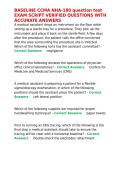 BASELINE CCMA NHA-180 question test EXAM SCRIPT VERIFIED QUESTIONS WITH ACCURATE