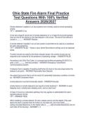 Ohio State Fire Alarm Final Practice&NewLine;Test Questions With 100&percnt; Verified&NewLine;Answers 2026&sol;2027