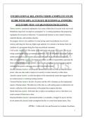 INTERNATIONAL RELATIONS TERMS &vert;COMPLETE STUDY GUIDE WITH 100&percnt; ACCURATE QUESTIONS & ANSWERS &vert; ACE EVERY TEST &vert; GUARANTEED EXCELLENCE&period;