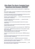 Package deal for Ohio State Fire Alarm  Ohio State Fire Alarm Written Exam Questions And 100&percnt; Accurate Answers 2026&sol;2027