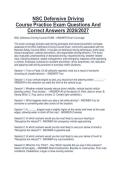 NSC Defensive Driving&NewLine;Course Practice Exam Questions And&NewLine;Correct Answers 2026&sol;2027