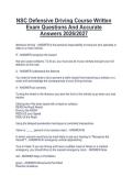 NSC Defensive Driving Course Written&NewLine;Exam Questions And Accurate&NewLine;Answers 2026&sol;2027