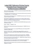 Package deal for NSC Defensive Driving Course  NSC Defensive Driving Course Practice Exam Questions And Correct Answers 2026&sol;2027