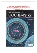 TEST BANK FOR LEHNINGER PRINCIPLES OF BIOCHEMISTRY 8TH EDITION BY NELSON & COX &lpar;COMPLETE CHAPTERS 1-28 VERIFIED Q&A&rpar;