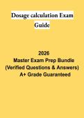 Dosage Calculation Exam Guide PDF &vert; Study Guide&comma; Practice Questions&comma; Detailed Answers & Comprehensive Review 2026