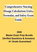 Comprehensive Nursing Dosage Calculations Units&comma; Formulas&comma; and Safety Exam 2026 PDF &vert; Study Guide&comma; Practice Questions & Review