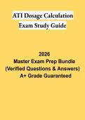 ATI Exam 4 Dosage Calculations PDF &vert; Study Guide&comma; Practice Questions&comma; Detailed Answers & Review 2026