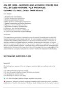 ASA 103 EXAM &ndash; QUESTIONS AND ANSWERS &vert; VERIFIED AND&NewLine;WELL DETAILED ANSWERS &vert; PLUS RATIONALES &vert;&NewLine;GUARANTEED PASS &vert; LATEST EXAM UPDATE
