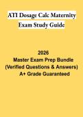 ATI Dosage Calc Maternity Exam Study Guide PDF &vert; Practice Questions&comma; Medication Math & Review 2026