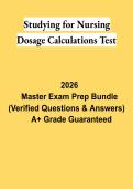 Studying for Nursing Dosage Calculations Test PDF &vert; Study Guide&comma; Practice Questions & Comprehensive Review 2026