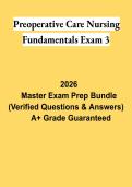 Preoperative Care Nursing Fundamentals Exam 3 PDF &vert; Study Guide&comma; Practice Questions & Comprehensive Review 2026
