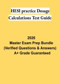 HESI Practice Dosage Calculations Test Guide PDF &vert; Study Guide&comma; Practice Questions & Comprehensive Review 2026