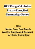 HESI Dosage Calculations Practice Exam & HESI Pharmacology Review PDF &vert; Study Guide&comma; Practice Questions & Review 2026
