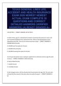 TEXAS GENERAL LINES LIFE&comma; ACCIDENT AND HEALTH INSURANCE EXAM 2026 NEWEST NEWEST ACTUAL EXAM COMPLETE 35 QUESTIONS AND CORRECT DETAILED ANSWERS &lpar;VERIFIED ANSWERS&rpar; ALREADY GRADED A&plus;