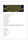 CRPC EXAM 2024-2025 ACTUAL EXAM 180 QUESTIONS AND CORRECT DETAILED ANSWERS WITH RATIONALES &lpar;VERIFIED ANSWERS&rpar; ALREADY GRADED A&plus;