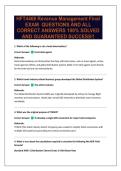 HFT4468 Revenue Management Final  EXAM  QUESTIONS AND ALL CORRECT ANSWERS 100&percnt; SOLVED AND GUARANTEED SUCCESS&excl;&excl;