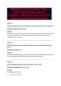 REVENUE MANAGEMENT FINAL EXAM  QUESTIONS AND ALL CORRECT ANSWERS 100&percnt; SOLVED AND GUARANTEED SUCCESS&excl;&excl;