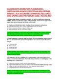 MASSACHUSETTS JOURNEYMAN PLUMBER EXAM &ndash; &NewLine;QUESTIONS AND ANSWERS &vert; VERIFIED AND WELL DETAILED &NewLine;ANSWERS &vert; PLUS RATIONALES &vert; GUARANTEED PASS &vert; LATEST &NewLine;EXAM UPDATE &vert; EXAM PREP &vert; STUDY GUIDE &vert; PRACTICE TEST 