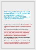 NYS Notary Public Study Guide EXAM &NewLine;WITH CORRECT ACTUAL QUESTIONS &NewLine;WITH CORRECT COMPLETE &NewLine;SOLUTIONS ALREADY GRADED A&plus; &vert;&vert; &NewLine;2026-2027 LATEST UPDATE&excl;&excl;&excl;