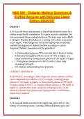 NSG 526 &ndash; Diabetes Mellitus Questions & Verified Answers with Rationale Latest Edition 2026&sol;2027