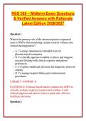 NSG 526 &ndash; Midterm Exam Questions & Verified Answers with Rationale Latest Edition 2026&sol;2027