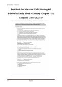 Maternal-Child Nursing 6th Edition Test Bank 2026&sol;2027 &vert; Emily Slone McKinney Nursing Questions & Review