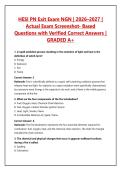 HESI PN Exit Exam NGN &vert; 2026&ndash;2027 &vert; Actual Exam Screenshot- Based Questions with Verified Correct Answers &vert; GRADED A&plus;