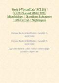 Week 9 Quiz&comma; Case Study&comma; Webinar Quiz & Lab&colon; SCI 251 &sol; SCI251 Microbiology &lpar;Latest 2026 &sol; 2027 Updates BUNDLE PACKAGE WITH COMPLETE SOLUTIONS&rpar; &vert; 100&percnt; Correct &vert; Grade A - Nightingale