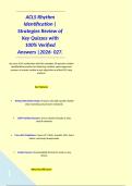 ACLS Rhythm Identification &vert;Strategies Review of Key Quizzes with 100&percnt; Verified Answers &vert;2026- 027&period;&NewLine;