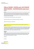 NR 511 WEEK 7 WITH 100&percnt; ACCURATE SOLUTIONS &plus; RATIONALES 2026-2027