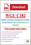 WGU C182 Objective Assessment &ndash; Introduction to IT &lpar;2026&rpar; &vert; Practice Questions with Verified Solutions &vert; OA Exam Prep