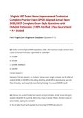  Virginia HIC Exam Home Improvement Contractor Complete Practice Exam DPOR-Aligned Actual Exam 2026&sol;2027 Complete Exam-Style Questions with Detailed Rationales &vert; 100&percnt; Verified &vert; Pass Guaranteed &ndash; A&plus; Graded