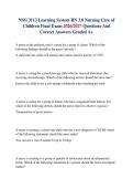 NSG 3113 Learning System RN 3&period;0 Nursing Care of Children Final Exam 2026&sol;2027 Questions And Correct Answers Graded A&plus;