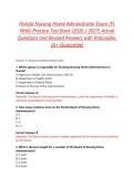 Florida Nursing Home Administrator Exam &lpar;FL NHA&rpar; Practice Test Bank &lpar;2026 &sol; 2027&rpar; Actual Questions and Revised Answers with Rationales&comma; &lpar;A&plus; Guarantee&rpar;