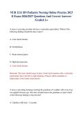 NUR 1211 RN Pediatric Nursing Online Practice 2023 B Exam 2026&sol;2027 Questions And Correct Answers Graded A&plus;