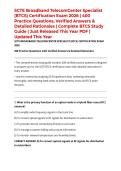SCTE Broadband TelecomCenter Specialist &lpar;BTCS&rpar; Certification Exam 2026 &vert; 400 Practice Questions&comma; Verified Answers & Detailed Rationales &vert; Complete BTCS Study Guide &vert; Just Released This Year PDF &vert; Updated This Year