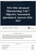 WGU D116 Advanced Pharmacology Unit 7 Objective Assessment Questions & Answers 2026&sol;2027