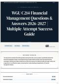 WGU C214 Financial Management Questions & Answers 2026-2027 &vert; Multiple Attempt Success Guide