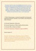 COLORADO MENTAL HEALTH JURISPRUDENCE EXAM &sol; ACTUAL COLORADO MENTAL HEALTH JURISPRUDENCE EXAM TEST BANK 2026&sol;2027 COMPREHENSIVE PRACTICE QUESTIONS AND STUDY GUIDE ACCURATE EXAM COMPLETE REAL QUESTIONS AND CORRECT VERIFIED ANSWERS WITH DETAILED RATIONALES &lpar;