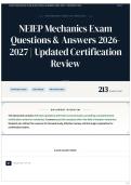 NEIEP Mechanics Exam Questions & Answers 2026-2027 &vert; Updated Certification Review