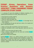 FISDAP Airway Operations Exam Practice Questions with Answers 2026&sol;2027 &vert; FINAL PARAMEDIC FISDAP COMPLETE STUDY GUIDE