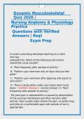 Dynamic Musculoskeletal Quiz Questions and Answers 2027 &vert; Nursing A&P Study Guide