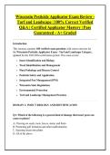 Wisconsin Pesticide Applicator Exam Review - &NewLine;Turf and Landscape &vert; 100&percnt; Correct Verified &NewLine;Q&A &vert; Certified Applicator Mastery &vert; Pass &NewLine;Guaranteed - A&plus; Graded