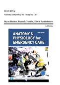Test Bank for Anatomy & Physiology for Emergency Care&comma; 3rd Edition &lpar;Bledsoe&comma; 2020&rpar; &ndash; Complete Multiple Choice Questions with Answers