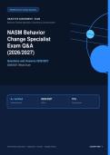 NASM Behavior Change Specialist Exam Actual Exam 2026&sol;2027 &ndash; 100&percnt; Verified &vert; Detailed Rationales &ndash; Pass Guaranteed &ndash; A&plus; Graded 