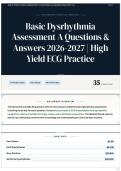 Basic Dysrhythmia Assessment A Questions & Answers 2026-2027 &vert; High Yield ECG Practice