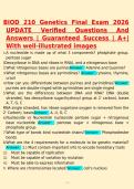BIOD 210 Genetics Final Exam 2026 UPDATE Verified Questions And Answers &vert; Guaranteed Success &vert; A&plus;&vert;With well illustrated images&NewLine;